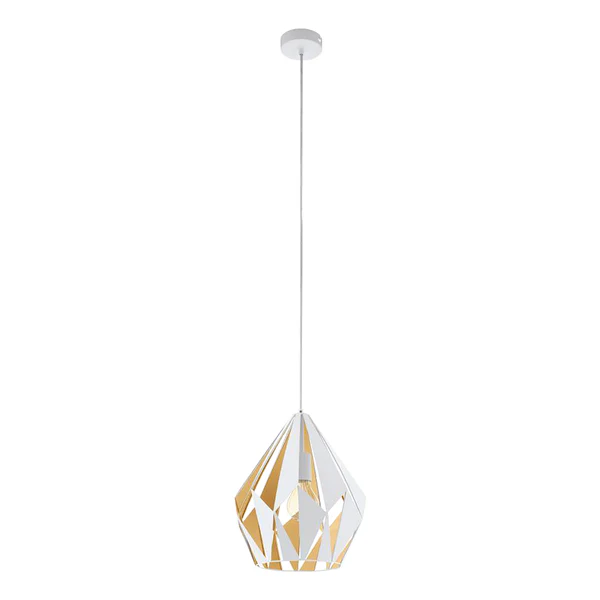 Pendelleuchte Carlton I - Stahl  - 1-flammig - Weiß / Gold - Durchmesser: 31 cm - Image 3