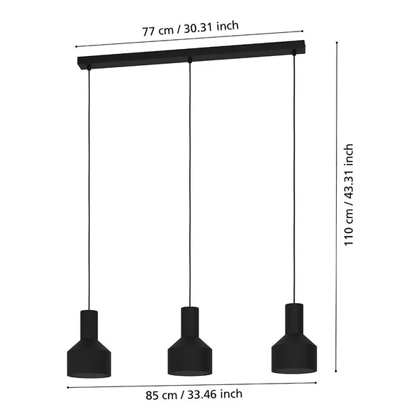 Pendelleuchte Casibare - Stahl - 3-flammig - Flammenanzahl: 3 - Image 5