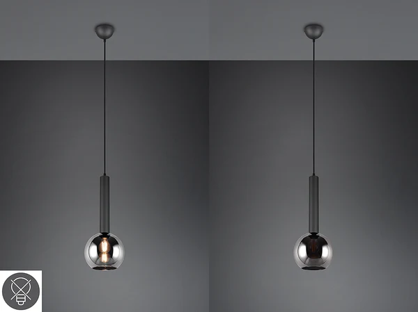 Pendelleuchte Clayton - Rauchglas / Eisen - Flammenanzahl: 1 - Image 9