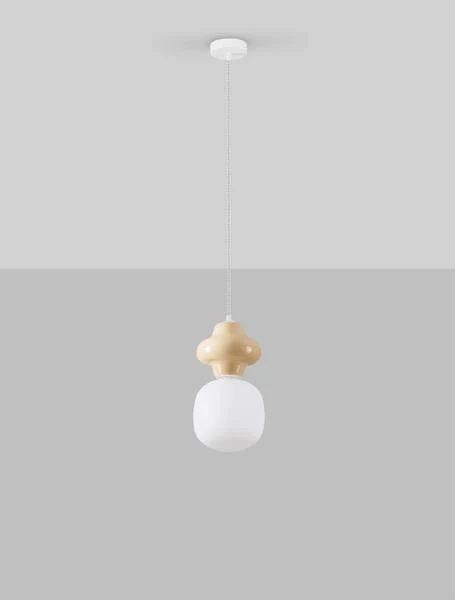 Pendelleuchte Clio Typ A - Keramik / Opalglas - Beige - Image 3