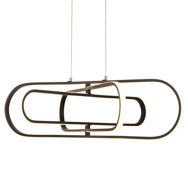 Pendelleuchte Clip - Schwarz - Stahl - Silikon - 75 x 24 x 80 cm