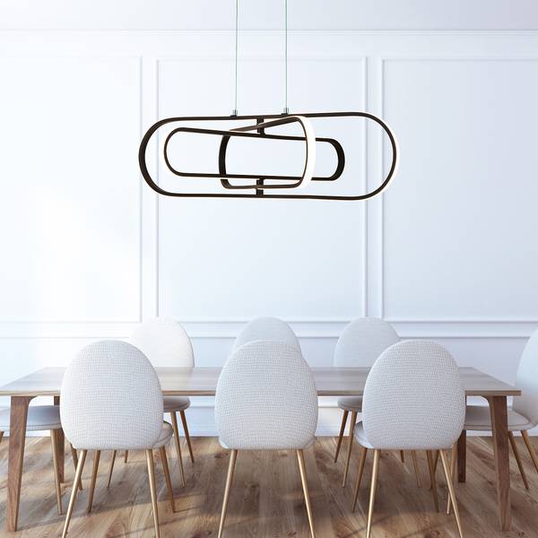 Pendelleuchte Clip - Schwarz - Stahl - Silikon - 75 x 24 x 80 cm - Image 2