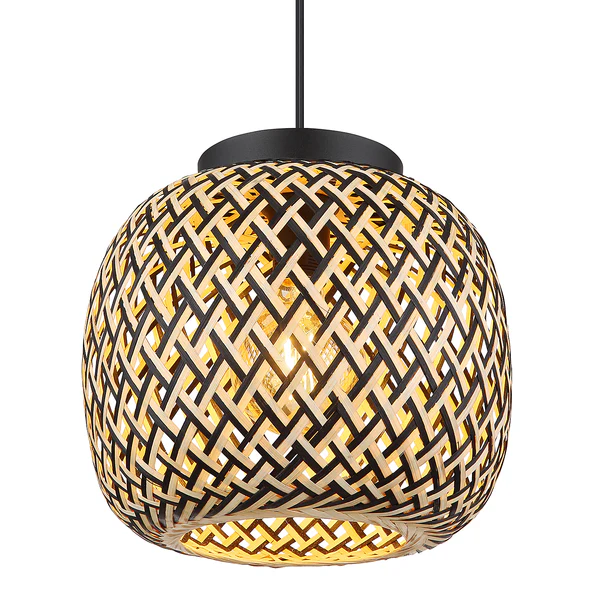 Pendelleuchte Colly Typ B - Bambus massiv / Eisen - 1-flammig - Durchmesser: 30 cm - Image 8