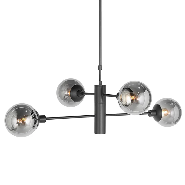 Pendelleuchte Constellation - Aluminium / Rauchglas - 5-flammig - Schwarz - Image 3