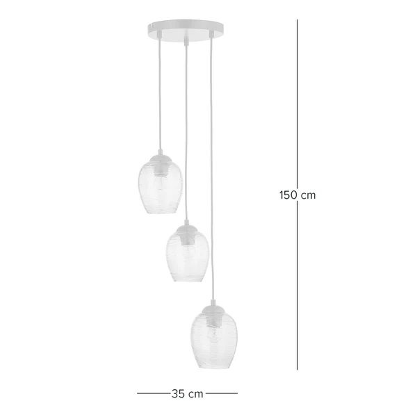 Pendelleuchte Cutler - Eisen / Rauchglas - 3-flammig - Image 9