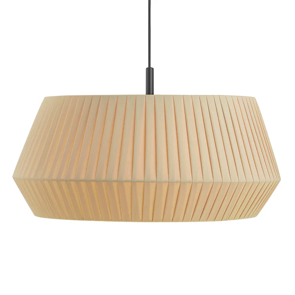 Pendelleuchte Dicte I - Baumwolle / Stahl - 1-flammig - Beige - Beige