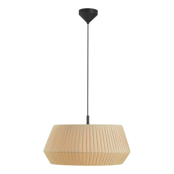 Pendelleuchte Dicte I - Baumwolle / Stahl - 1-flammig - Beige - Beige - Image 3