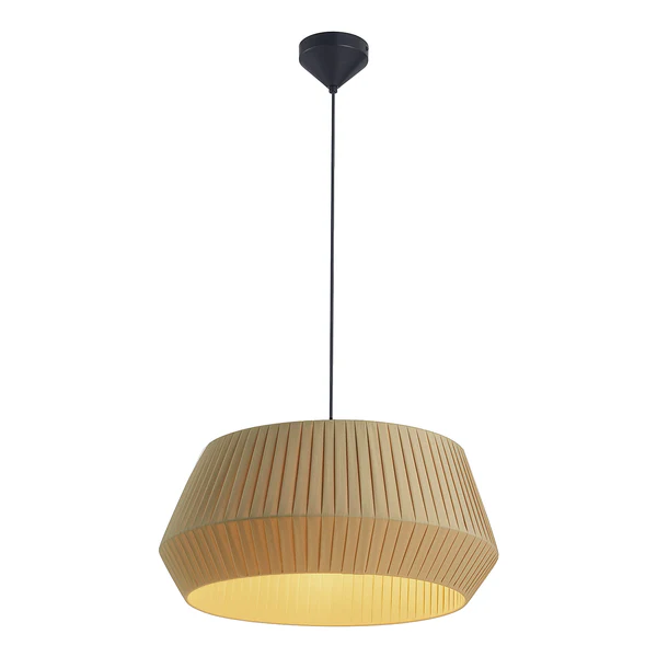 Pendelleuchte Dicte I - Baumwolle / Stahl - 1-flammig - Beige - Beige - Image 4