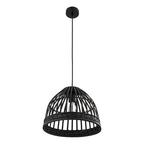 Pendelleuchte Donnell - Eisen / Rattan - 1-flammig - Schwarz - Image 3