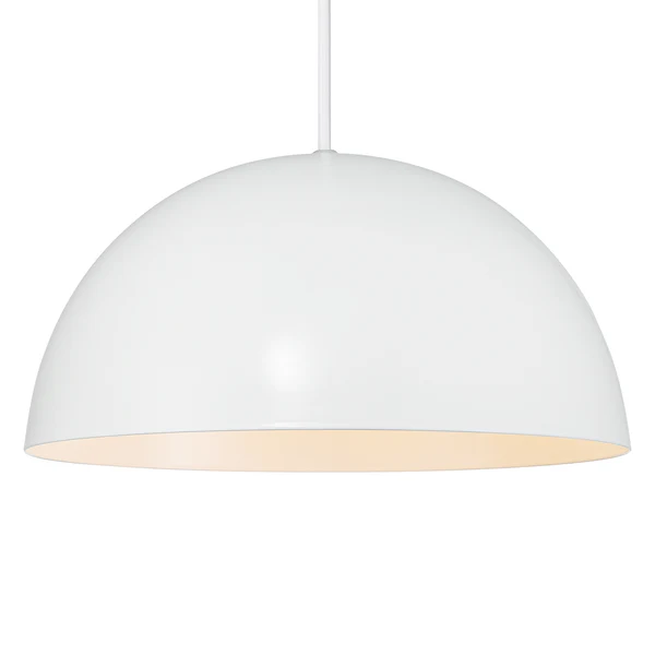Pendelleuchte Ellen - Stahl - 1-flammig - Weiß - Durchmesser: 30 cm