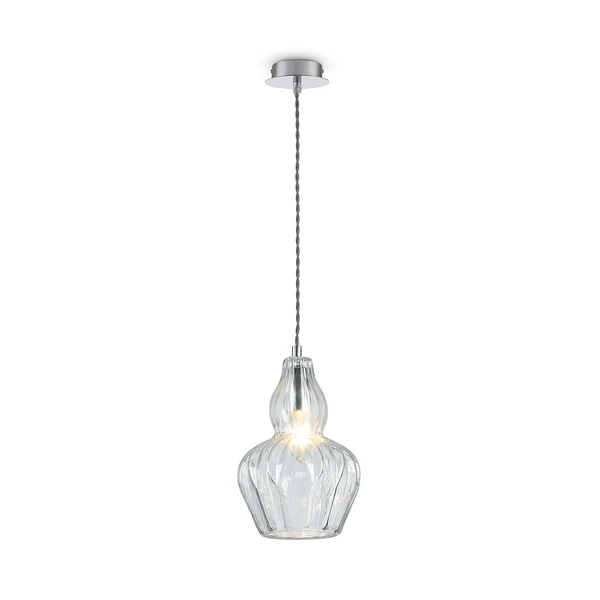 Pendelleuchte Eustoma - Klarglas / Metall - 1-flammig - Image 3