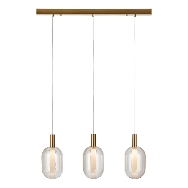 Pendelleuchte EXEMLAR - Farbglas / Aluminium - 3-flammig - Flammenanzahl: 3 - Image 4