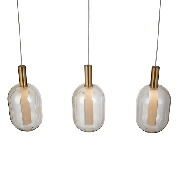 Pendelleuchte EXEMLAR - Farbglas / Aluminium - 3-flammig - Flammenanzahl: 3 - Image 6
