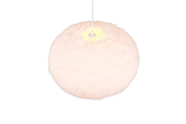 Pendelleuchte Furry - Eisen / Polyester - Weiß - 1-flammig - Durchmesser: 50 cm - Image 6