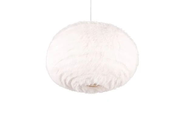 Pendelleuchte Furry - Eisen / Polyester - Weiß - 1-flammig - Durchmesser: 50 cm - Image 7