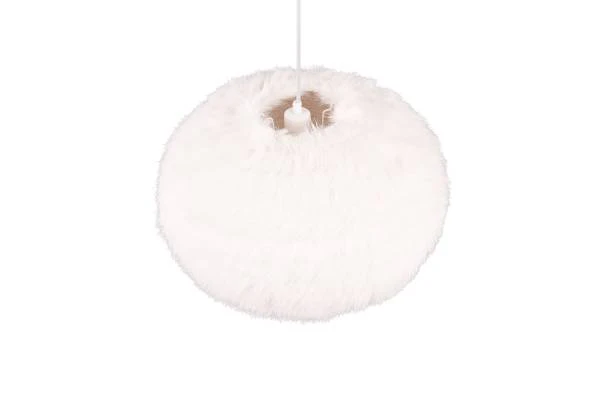 Pendelleuchte Furry - Eisen / Polyester - Weiß - 1-flammig - Durchmesser: 50 cm - Image 8