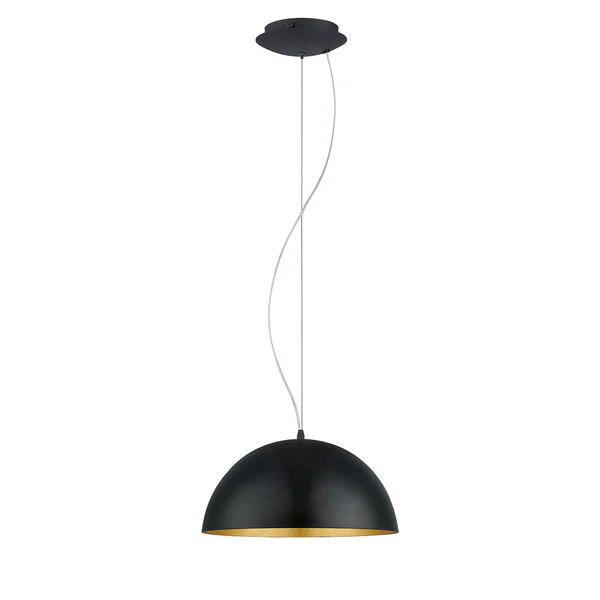 Pendelleuchte Gaetano I - Stahl - 1-flammig - Schwarz / Gold - Durchmesser Lampenschirm: 38 cm - Image 3