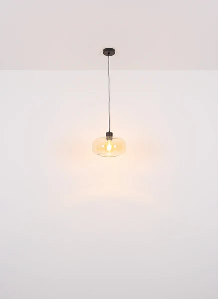 Pendelleuchte Giuseppe - Farbglas / Eisen - 1-flammig - Beige - Image 4