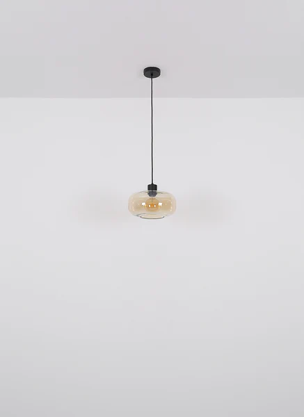 Pendelleuchte Giuseppe - Farbglas / Eisen - 1-flammig - Beige - Image 5