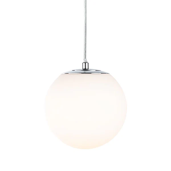 Pendelleuchte Gove - Opalglas / Chrom - 1-flammig - Chrom