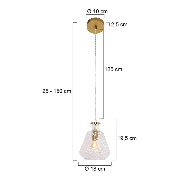 Pendelleuchte Grazioglass - Aluminium / Glas - 1-flammig - Messing - 18 x 20 cm - Image 11