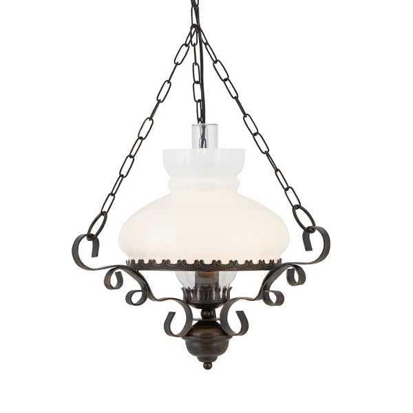 Pendelleuchte Hurricane - Milchglas / Stahl - 1-flammig