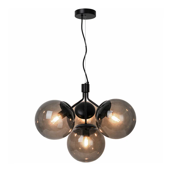 Pendelleuchte Ivona - Stahl / Glas - 4-flammig - Schwarz - Schwarz - Image 4