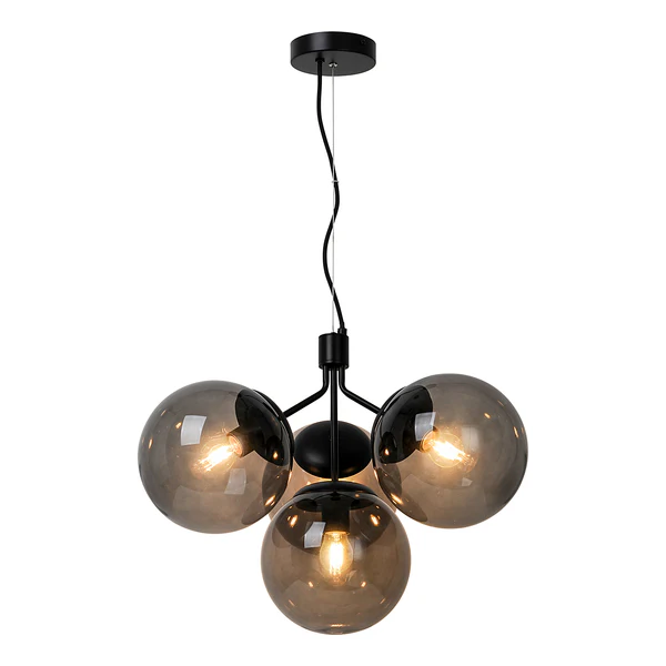 Pendelleuchte Ivona - Stahl / Glas - 4-flammig - Schwarz - Schwarz - Image 5