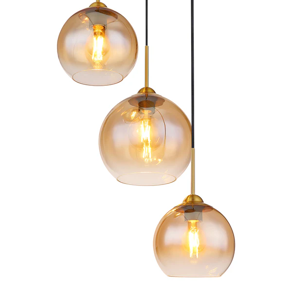 Pendelleuchte Jamessa - Farbglas / Eisen - 3-flammig - Flammenanzahl: 3 - Image 8