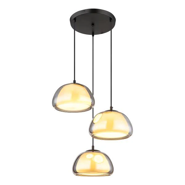 Pendelleuchte Jella Typ B - Rauchglas / Eisen - 3-flammig - Image 3