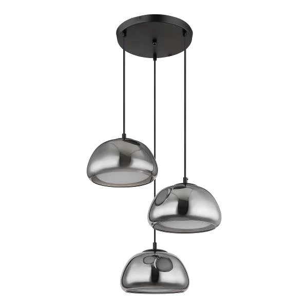 Pendelleuchte Jella Typ B - Rauchglas / Eisen - 3-flammig - Image 4