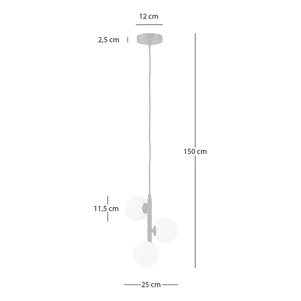 Pendelleuchte KJUL 3-flammig - Metall Schwarz / Opalglas Weiß - Image 6