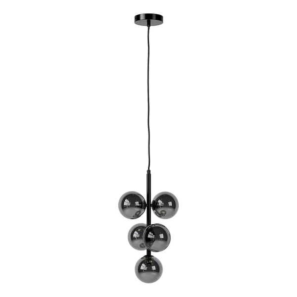 Pendelleuchte KJUL 5-flammig - Metall Grau glänzend / Rauchglas - Image 6