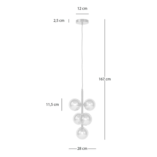 Pendelleuchte KJUL 5-flammig - Metall Grau glänzend / Rauchglas - Image 7