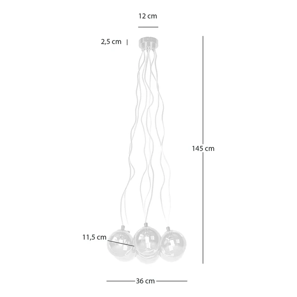 Pendelleuchte KJUL 7-flammig - Metall Grau glänzend / Rauchglas - Image 6