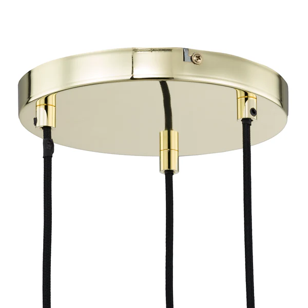Pendelleuchte KOLIND 3-flammig - Metall Gold glänzend / Glas Bernsteinfarben - Image 5