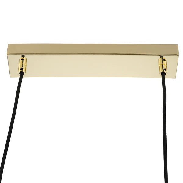 Pendelleuchte KOLIND 4-flammig - Metall Gold glänzend / Glas Bernsteinfarben - Image 6
