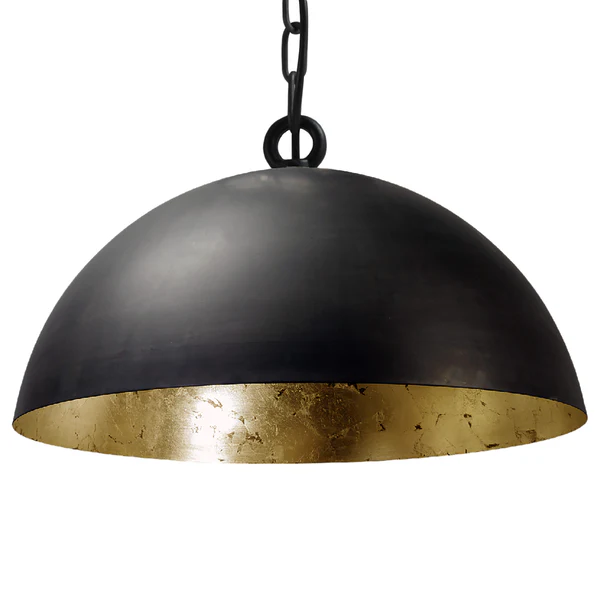 Pendelleuchte Larino I - Eisen / Stahl - 1-flammig - Schwarz / Gold - Durchmesser: 40 cm