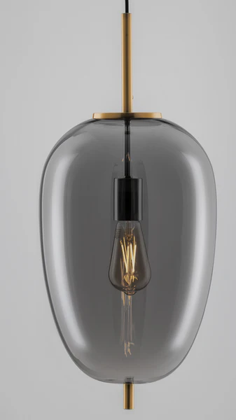 Pendelleuchte Lato Typ G - Rauchglas / Aluminium - 1-flammig