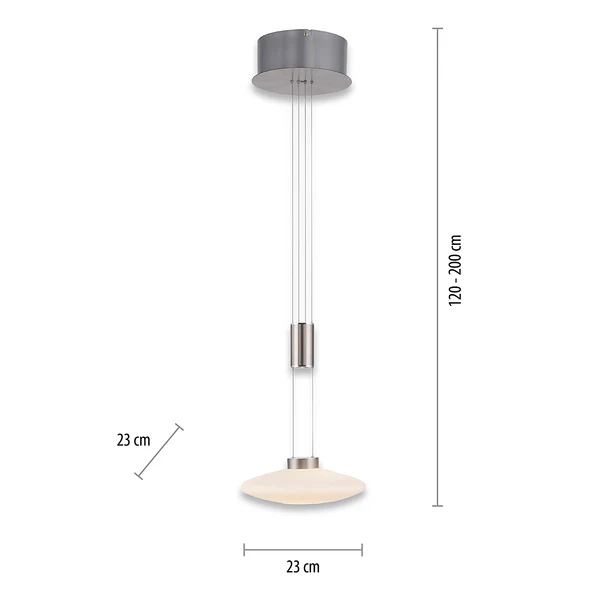 Pendelleuchte Lautada - Milchglas / Eisen, Edelstahl, Aluminium - 1-flammig - Silber - Image 8
