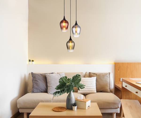 Pendelleuchte Lavus Typ B - Farbglas / Eisen - 3-flammig - Multicolor - Image 2