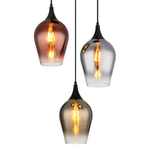 Pendelleuchte Lavus Typ B - Farbglas / Eisen - 3-flammig - Multicolor - Image 5