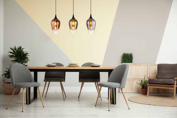 Pendelleuchte Lavus Typ C - Farbglas / Eisen - 3-flammig - Image 2