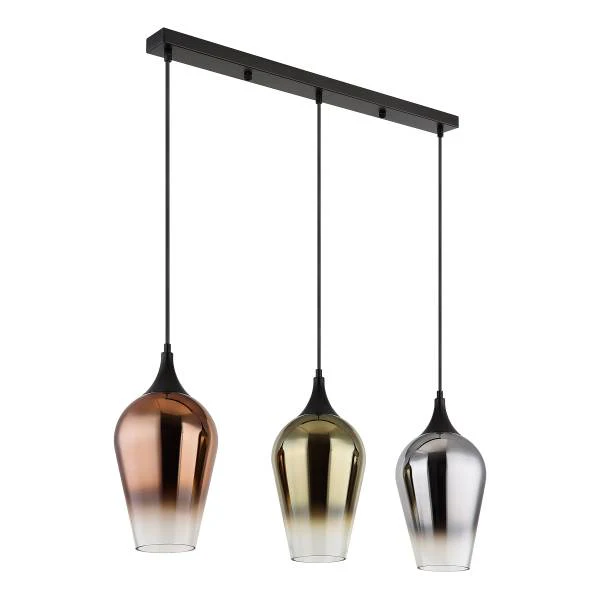 Pendelleuchte Lavus Typ C - Farbglas / Eisen - 3-flammig - Image 4