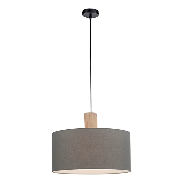 Pendelleuchte Linen - Leinen / Eisen - 1-flammig - Grau - Image 5
