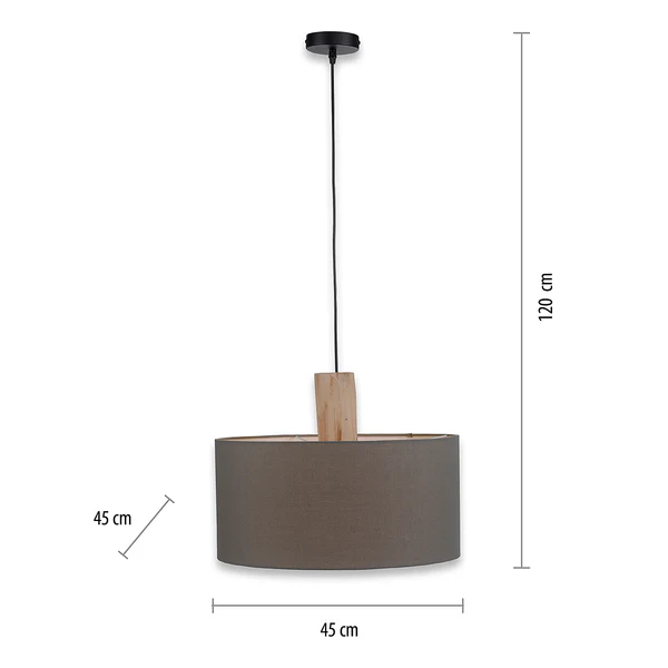 Pendelleuchte Linen - Leinen / Eisen - 1-flammig - Grau - Image 8