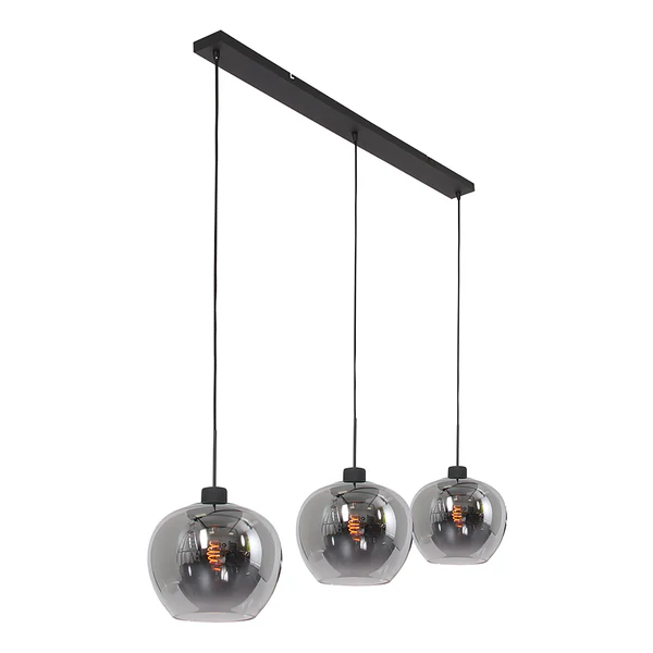Pendelleuchte Lotus 3-flammig - Aluminium - Schwarz - 132 x 150 cm - Image 3