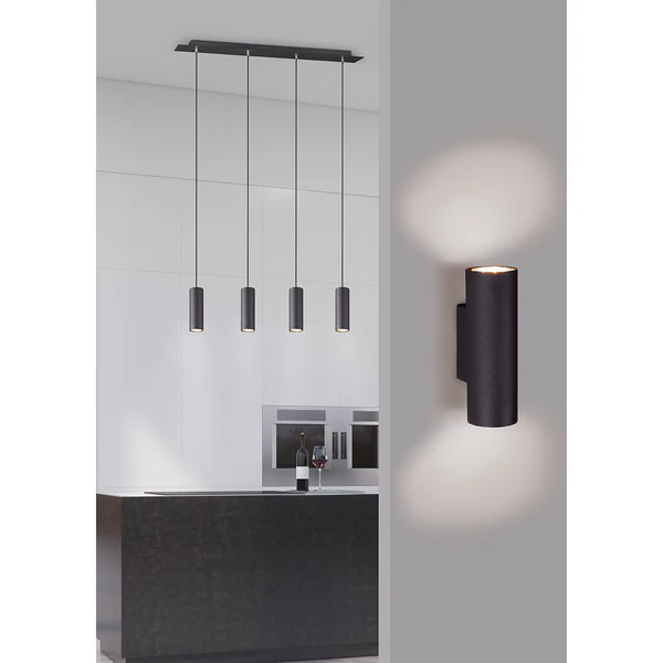 Pendelleuchte Marley II - Eisen - 4-flammig - Schwarz - Image 2