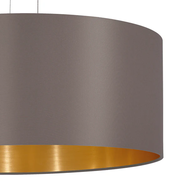 Pendelleuchte Maserlo II - Webstoff / Stahl - 3-flammig - Cappuccino / Gold - Image 4