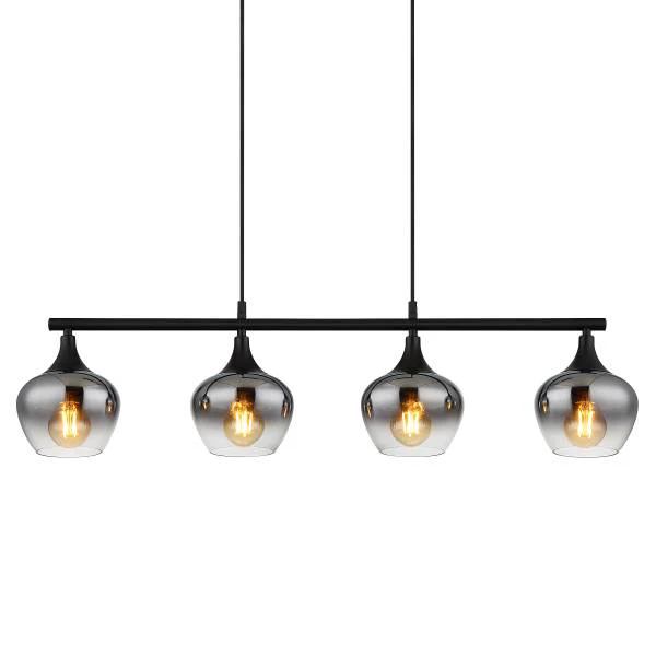 Pendelleuchte Maxy Typ E - Rauchglas / Eisen - 4-flammig
